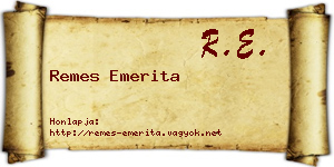 Remes Emerita névjegykártya